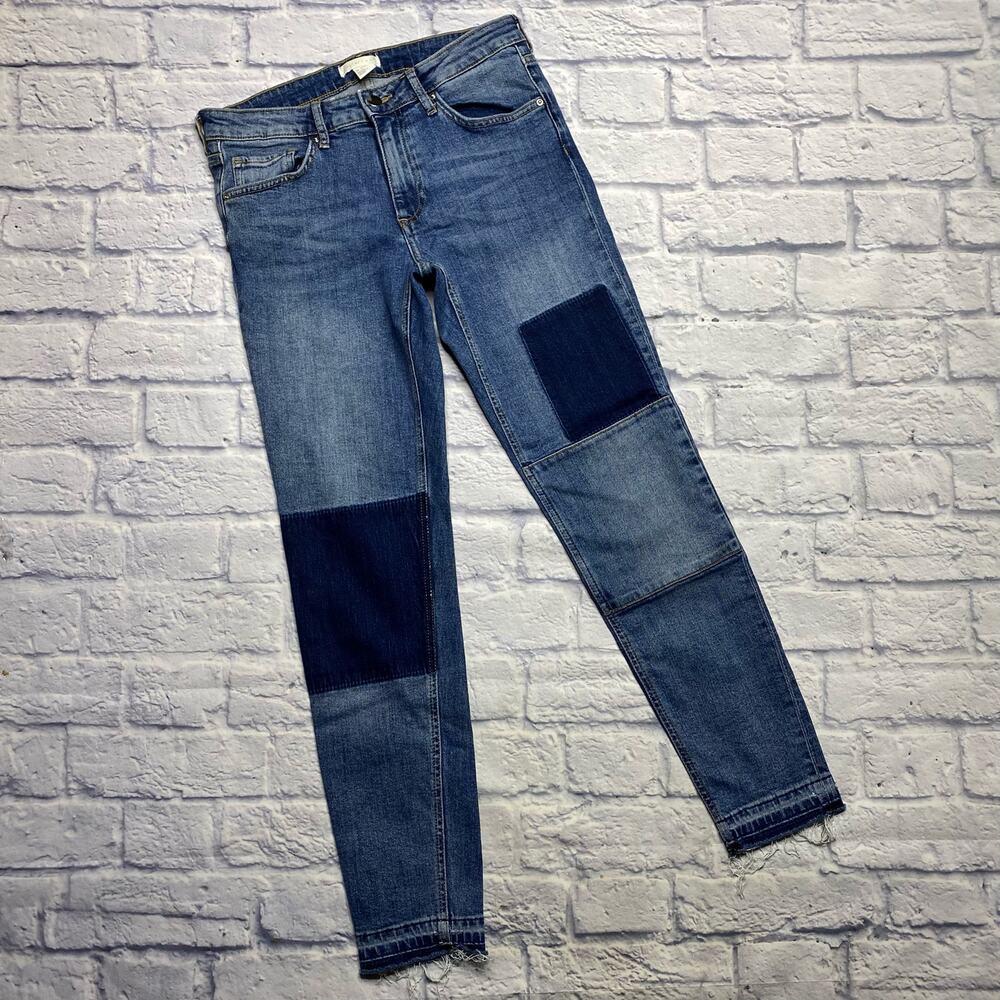 H&M Conscious Skinny Patchwork, Distressed Jeans